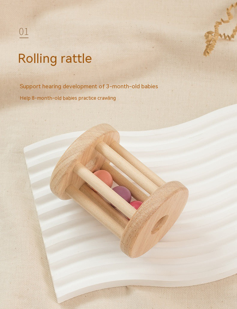 Wooden Baby Rattle & Sensory Toy Set – 5 Piece
