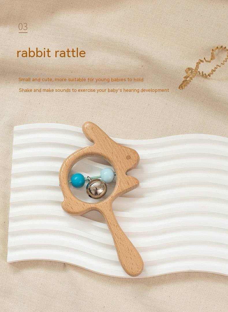Wooden Baby Rattle & Sensory Toy Set – 5 Piece