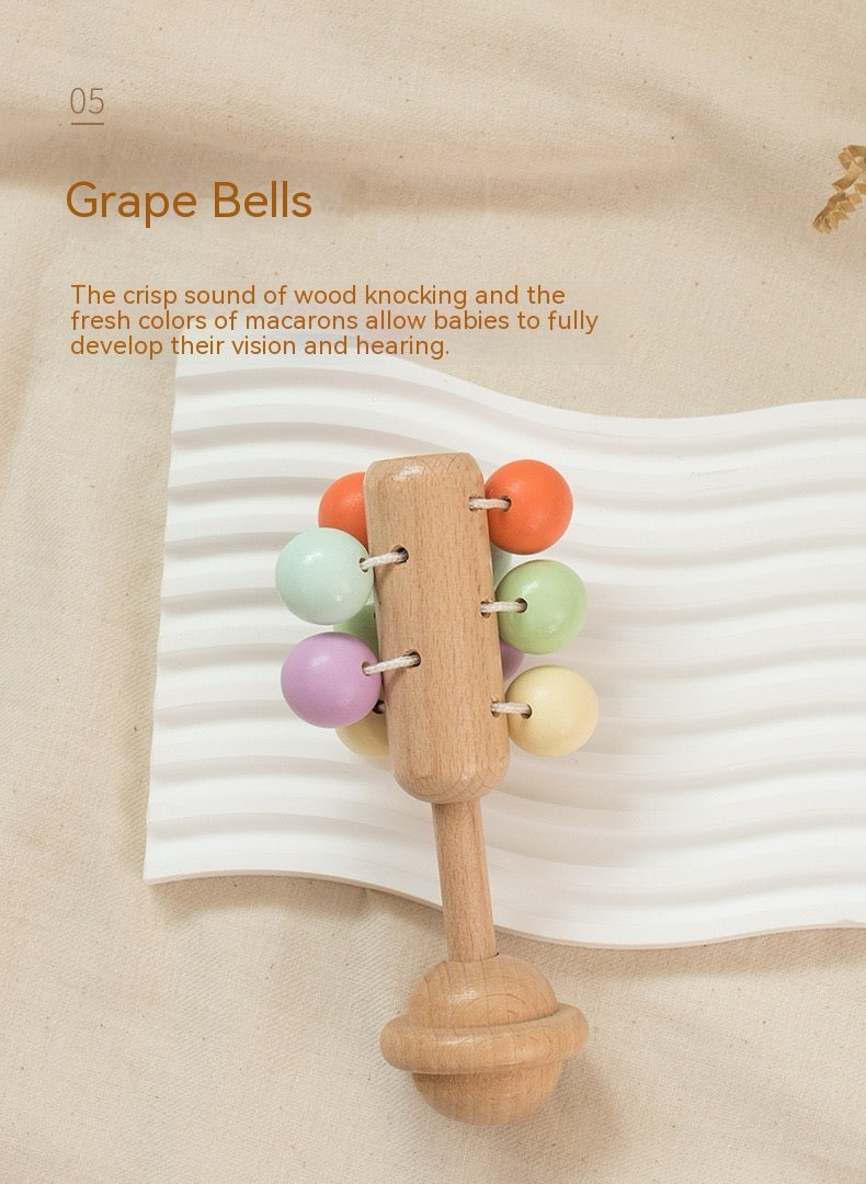 Wooden Baby Rattle & Sensory Toy Set – 5 Piece