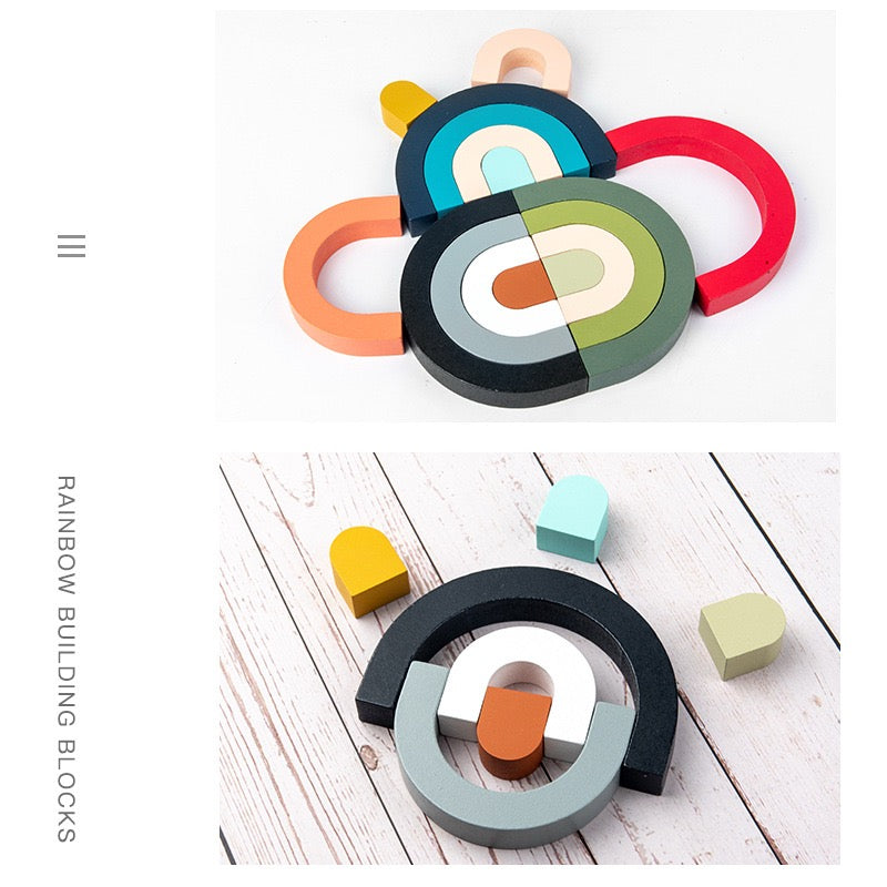 Wooden Rainbow Stacking Blocks – 4-Piece Toy